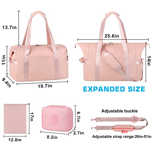 Gym Bag For Women Large Sports Travel Duffel Bag With Toiletry Bag Weekender Bags With Wet Pocket Carry On Overnight Bags For Women & Men 3Pcs Set… #TOP5