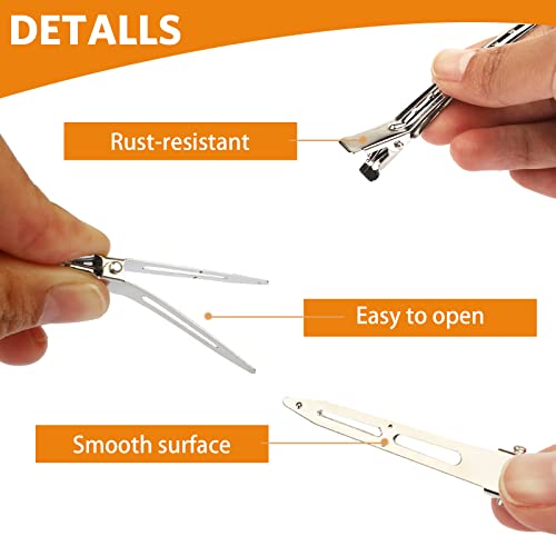 Hair Clips, Hair Pins, Duck Billed Clips For Women Styling Sectioning, Long Hair, 44Pcs Rustproof Metal Alligator Curl Clips For Hair Styling, Hair Dyeing, Salon, Bow Diy, Etc. No Bend Clips, Silver. #TOP3