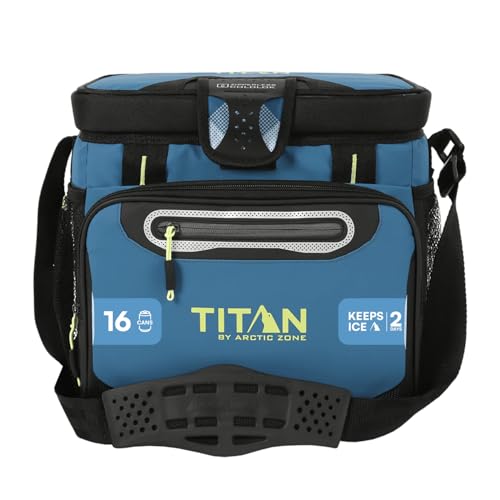 Titan by Arctic Zone 16 Can Zipperless Cooler with SmartShelf Marine Blue