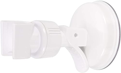 uxcell Soporte de cabezal de ducha ajustable con ventosa para montaje en pared, soporte de ducha de mano de 4.134 in, color blanco, 2 unidades