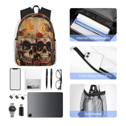 Sac à dos ordinateur portable avec imprimé crânes résistant - 6
