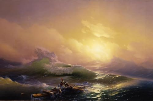 Gravures pour la déco intérieure d'Ivan Aivazovsky : affiche La Neuvième Vague sur toile