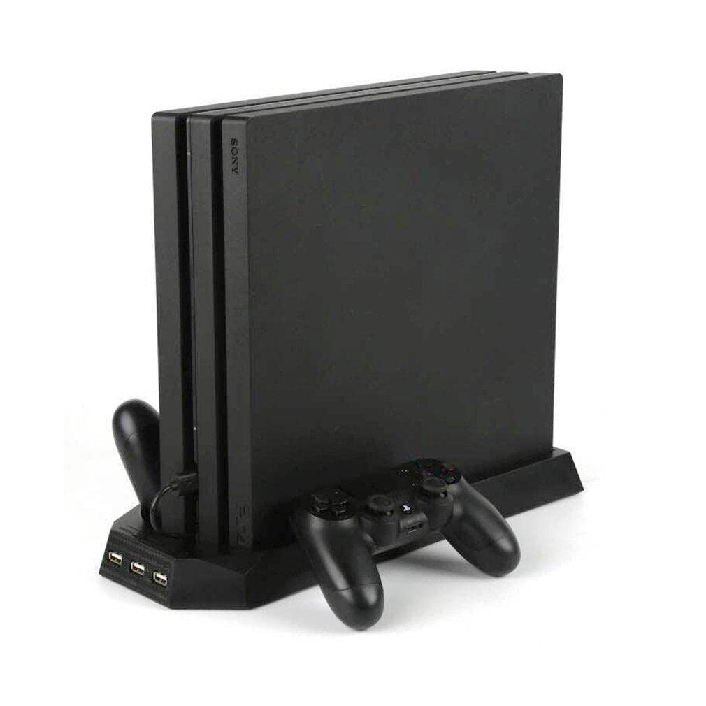 New World PS4 Pro Vertical Stand Cooling Fan Controller Charger Dock USB hub For PS4 Pro Playstation 4 Pro Console