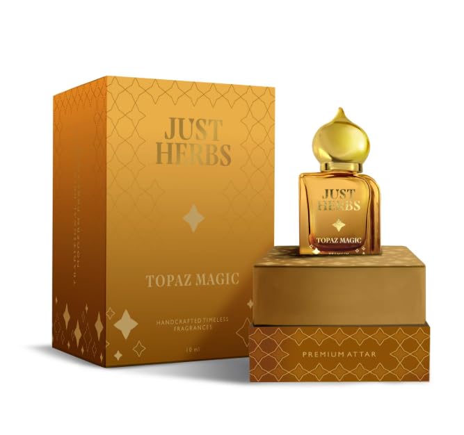 Just Herbs Topaz Magic Attar Roll On Perfume | Premium Ittar Gifts | 18+ Hour Long Lasting Fragrance with Saffron, Agarwood (Oud), Vanilla for Men and Women 10ml-picture-15