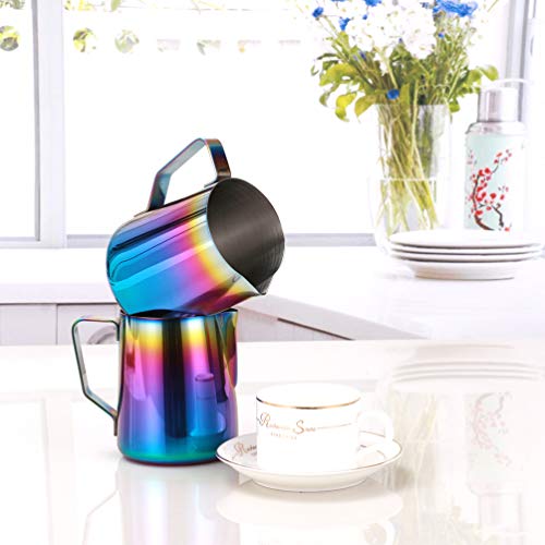 ULTECHVO Copo de espuma de aço inoxidável colorido com boca afiada para café e leite latte Art Conta