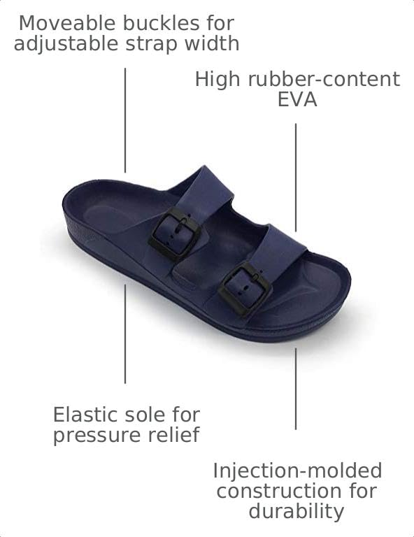 Image of Luffymomo Adjustable Slip on Eva Double Buckle Slides for Mens