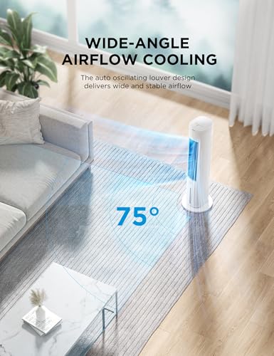 Midea 5L Air Cooler, 3-in-1 Portable Air Conditioner with Remote Control, 3 Speeds & 75° Automatic Oscillation, 7H Timer, Low Noise - Cooling Tower Fan and Humidification for Home, Office, Bedroom - Image 5