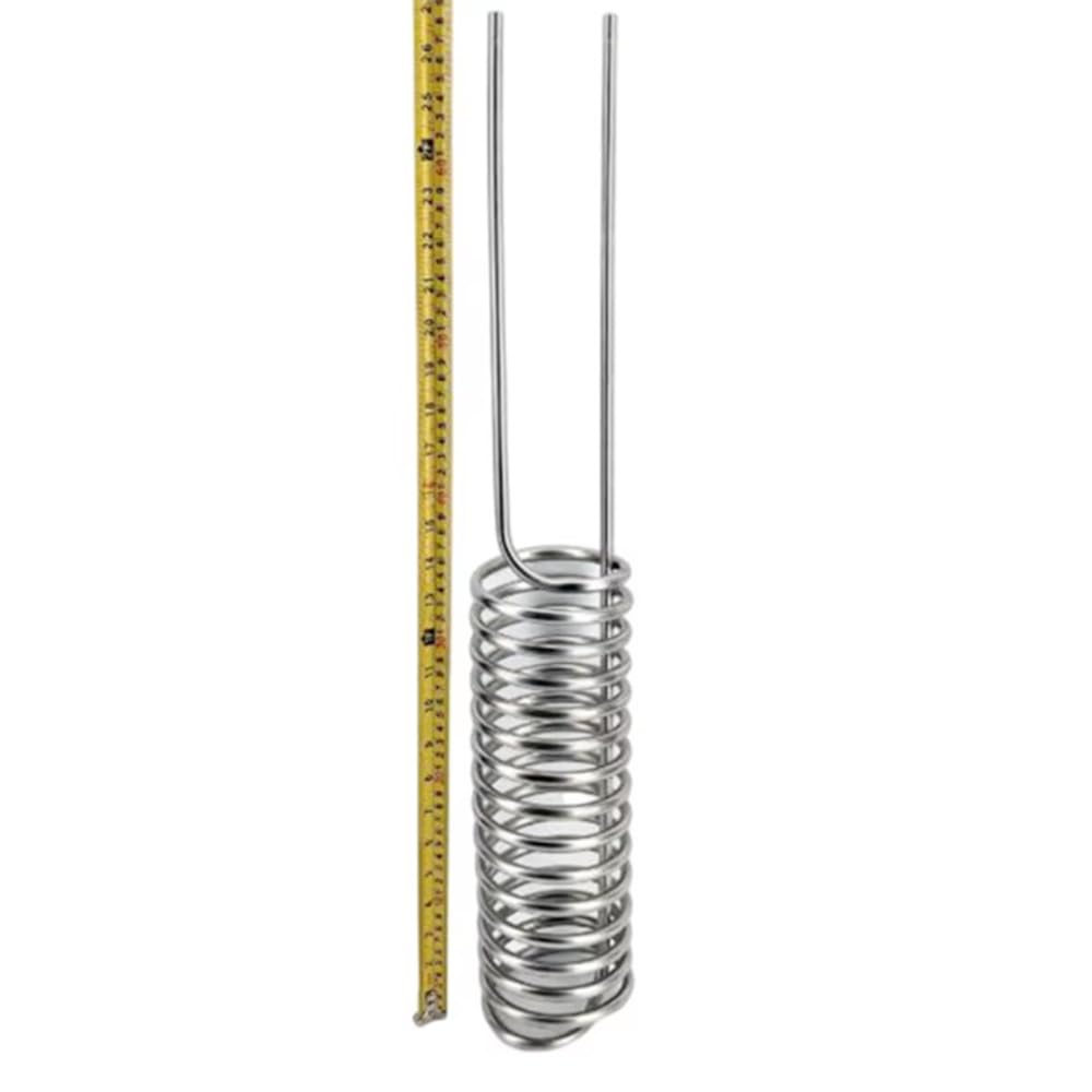 Enfriador de mosto de 1 pieza: serpentín de enfriamiento/calentamiento de acero inoxidable for controlar la temperatura del barril en la elaboración casera de cerveza.