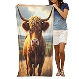 Plage et utilisation en plein air : conçu pour aider à secouer le sable plus facilement comme serviette de plage résistante au sable, et il est pratique pour la piscine, la plage, les voyages en plein air, les voyages et les pique-niques comme serviettes de douche et serviettes de bain Classic Bull Bronze Print No.83
