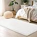 BEIMO Alfombra Pelo Largo, Shaggy Moderna Alfombras Salón, Suave, Antideslizante, No Pierde Pelo Alfombra para Dormitorio, Habitacion, Blanco, 80x150 cm
