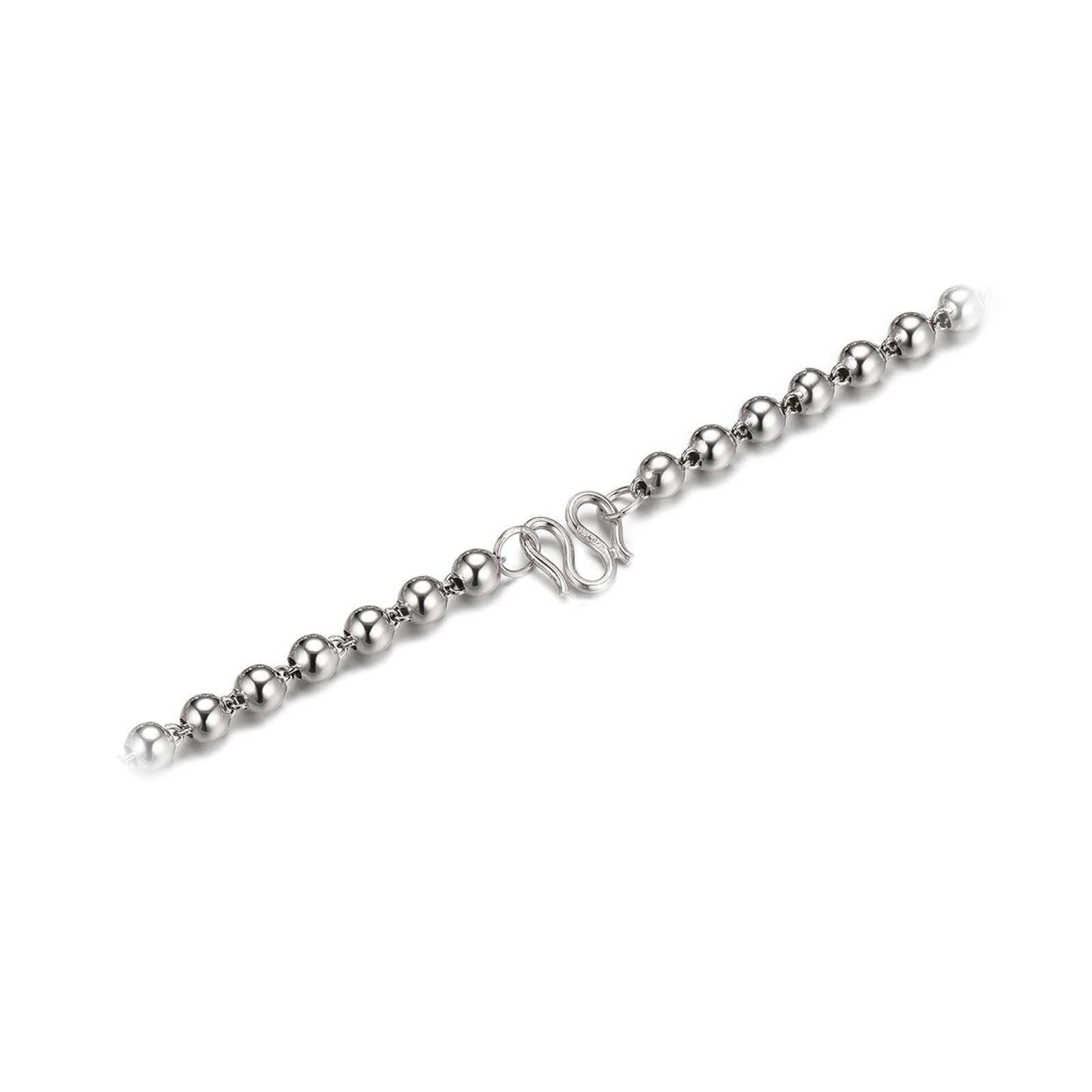 Collar de plata de ley para mujer, collar de hip hop, collar de cadena de bola para mujer, collares de