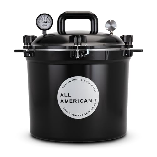 All American 1930 21.5qt Pressure Cooker/Canner (The 921), Onyx Black - Exclusive Metal-to-Metal Sealing System - Suitable for Gas, Electric, or Flat Top Stoves - Made in the USA
