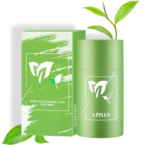 Lzylls 2 Pcs Green Tea Face Mask Stick,Deep Clean Purifying Clay Green Tea Mask Stick,Blackhead Remover,Moisturizing & Improve Skin Tone Green Tea Oil Control Mask Stick,Reduce Blackheads For All Skin Types cover