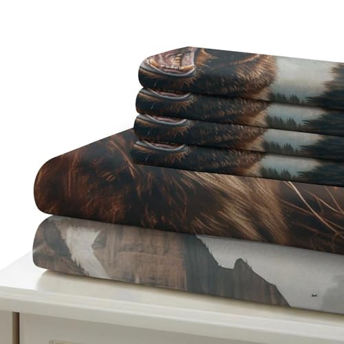 Housse de couette 3D ours lit simple en microfibre respirante et douce - 6
