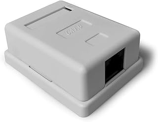Caixa de Sobrepor Plus Cable LA-CS61 CAT6 Branco 1Porta - Conector RJ45 Fêmea Cat5E Suporta conexões até 1000Mbs  