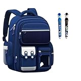 Mochila infantil escolar menino e menina refor?ada e resistente ortop?dica (Azul)