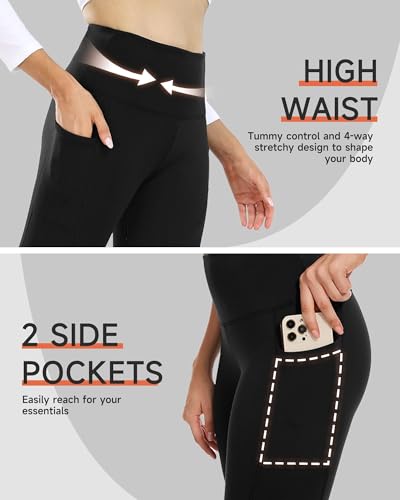 GAYHAY Fleece Lined Leggings for Women with Pockets- Water Resistant Winter Thermal Warm High Waisted Workout Tights Pants4