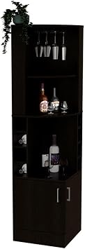 Tuhome Syrah Corner Bar Cabinet in Black