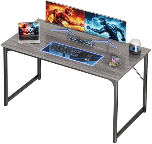 Image of PRAISUN 48 X 24 Inch Computer Desk with Deeper Desktop, Gaming Office Writing Work Desk for Home Office, Study, Bedroom, Work from Home, Metal Frame, Grey