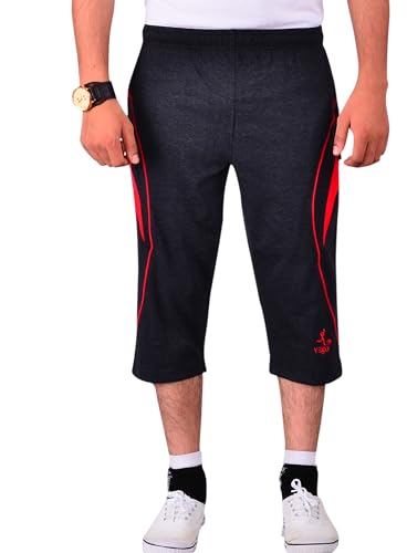 Image of VEGO Mens Cotton Three by Fourth, 3 /4, Capri, Three Quarter Pant Charcol Plus Size
