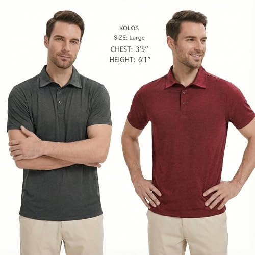 Image of TELALEO 4 /5 Pack Mens Polo Shirts Quick Dry Short Sleeve Golf T Shirt Performance Moisture Wicking Casual Workout