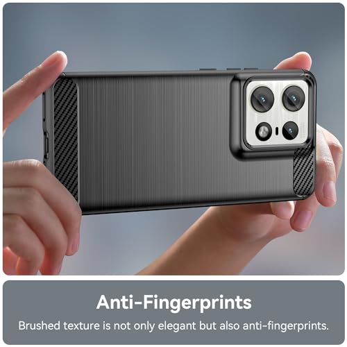 Image of NPRC Hybrid Ultra Slim Protective Case TPU Non-Slip Carbon Fiber Texture Shockproof Case Cover for Moto Edge 50 Neo - Black