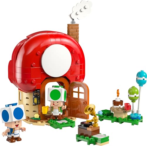 LEGO Super Mario Fête chez Les Toads - Jouet Interactif avec 2 Figurines, Cuisine, Chambre & Table de Pique-Nique - Cadeau pour Garçon, Fille & Fan de Jeux Vidéo dès 7 Ans 72041