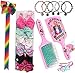 JoJo Siwa Kids Girls Hair Accessories Bundle (7 Days of the Week Mini Bow Set, Bow Organizer, Brush, Set of 3 Bracelets)