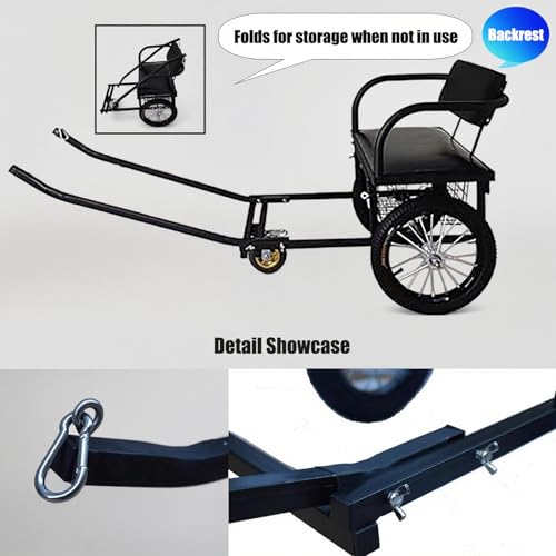 Hundezugwagen mit Sitz, Längerer abnehmbarer Hundeanhänger für 10-60kg (22-132lb) Kleine/Mittelgroße/Große Hunde, mit Zugriemen für Outdoor-Camping/Reisen(Size:40-60kg (88-132lb),Color:Große Hunde)