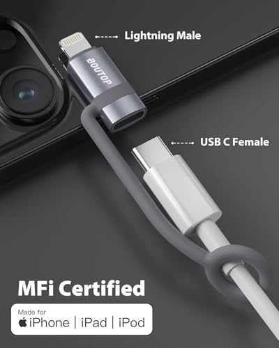 image for BOUTOP [MFi Certified] USB C to Lightning Adapter Support 36W PD Fast 