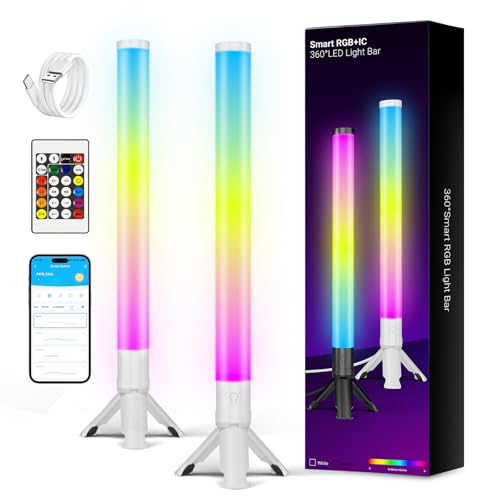 DAYBETTER 360° Smart LED Light Bars, TV Backlight with Music Sync and Scene Modes, RGB Light Bars with 16 Million Colors, 3 Modes Control, Mood Lighting, Gaming Light Bar for Room, Monitor, PC, Desk