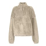 KONG JIMFAN Teddyjacke Damen Stillpullover 3 In 1 Jacke Daunenweste Softshelljacke Steppmantel Mädchen Kurz Trenchcoat Strickjacke Lang(Khaki,M)