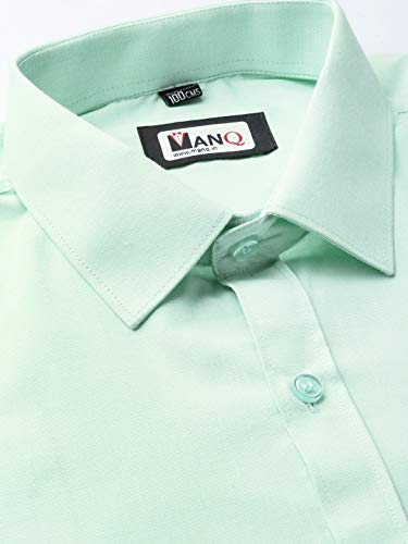Image of MANQ Men's Regular Fit Cotton Formal Shirt, Full Sleeves, Spread Collar, Button-Down, Office, Business & Casual Wear