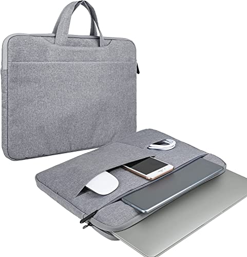 Image of Dynotrek Women Kindle 14 Inch Laptop Sleeve Case Protective Soft Padded Zipper Cover Carrying with Handle Computer Bag Compatible for Most Notebook Chromebook Tablet Ultrabook (Denim Grey)