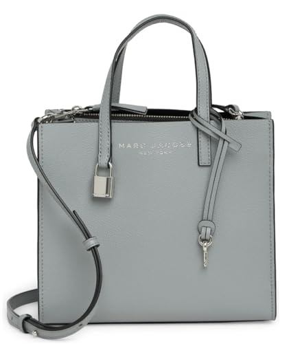 Marc Jacobs The Grind Mini Bolsa tiracolo de couro revestido (cinza rocha), Cinza rocha, Small