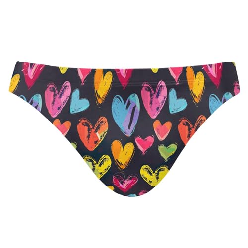 Mens Swim Briefs Heart Valentine Swimwear Bikini Swimsuit XL B0403423