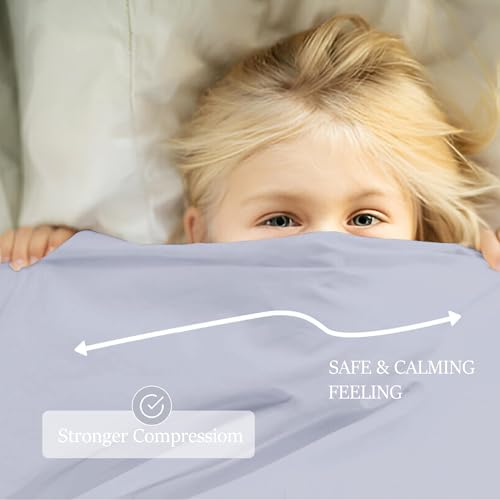 Image of Sensory Bed Sheet for Deep Pressure Therapy - Spandex Bed Sheet - Sensory Compression Blanket for ADHD, Autism - Breathable & Hypoallergenic, Grey, Queen Size