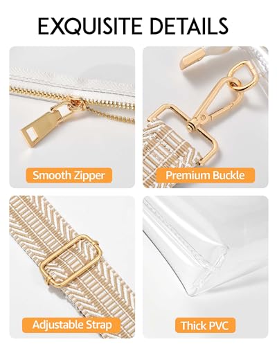 Image of Lorbro Clear Purse for Women Stadium Approved, Clear Crossbody Bag with Zipper Closure, Transparent Purse for Concert Sports