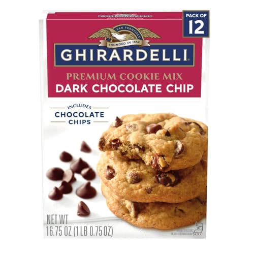 Image of Ghirardelli Dark Chocolate Chip Premium Mix, Includes Chocolate Chips, 16.75 oz Boxes (Pack of 12)