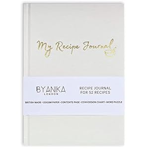 BYANIKA Receptenboek voor eigen recepten | Maak je eigen kookboekdagboek | notitieboek met harde kaft | blanco dagboek om in te schrijven | Kookorganisator familie kookboeken | Foodie Bakken Keuken