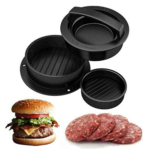 ZGHYBD Non-Stick Burger Maker BBQ 3 in 1 Press，Burger Press Non Stick Patty Mould Stuffed Hamburger Maker for BBQ Meat Barbecue Grill Home Kitchen
