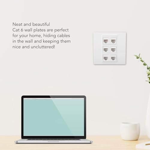 CAT6 Ethernet Faceplate 6 Port Cat 6 Female to Female Ethernet Socket Wall Plate for Cat6 6a 5 5e Ethernet Devices Networking Socket Box - Image 3