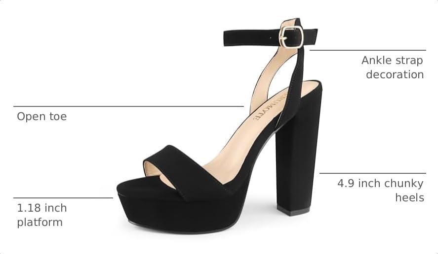Image of MERUMOTE Women's Fashion Platform Sandals Block Heels Wedding Summer Dress Shoes