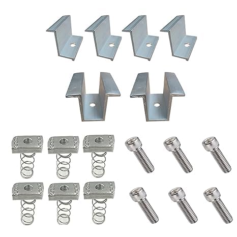 Solar Aluminium PV Mounting Set for 2 Solar Panels | 2 Mid & 4 End Clamp (30 MM) | 6 Allen Bolts (20 MM) | 6 Spring Nuts.-image-9