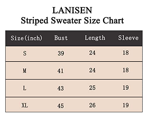 Lanisen Striped Sweater Women's Half Zip Sweatshirt 2023 Long Sleeve Knitted Pullover Loose Shirt Tops With Button Fall Winter White #TOP5