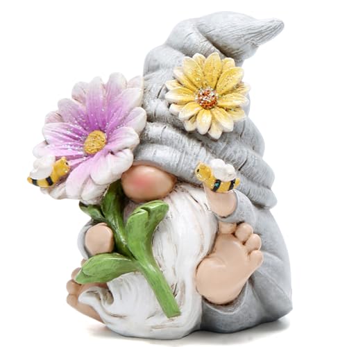 Hodao-Spring-Gnome-Decoration-Flower-Ornaments-and-Figurines-for-Garden-Decor-Summer-Sculptures-Gifts-for-Outdoor-Decor-Mom-Grandma-Grey-Man Hodao Spring Gnome Decoration Flower Ornaments and Figurines for Garden Decor Summer Sculptures Gifts for Outdoor Decor Mom Grandma Grey Man