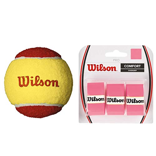 Wilson US Open Red Foam Kids' 8 & Under Tennis Balls (Super Low Compression) - (1) Can of 3 - Starter Kit or Set Bundled with (1) 3-Pack of Wilson Pro Overgrips in Pink (Great Stocking Stuffers) Wilson US Open Red Foam Kids' 8 & Under Tennis Balls (Super Low Compression) - (1) Can of 3 - Starter Kit or Set Bundled with (1) 3-Pack of Wilson Pro Overgrips in Pink (Great Stocking Stuffers)
