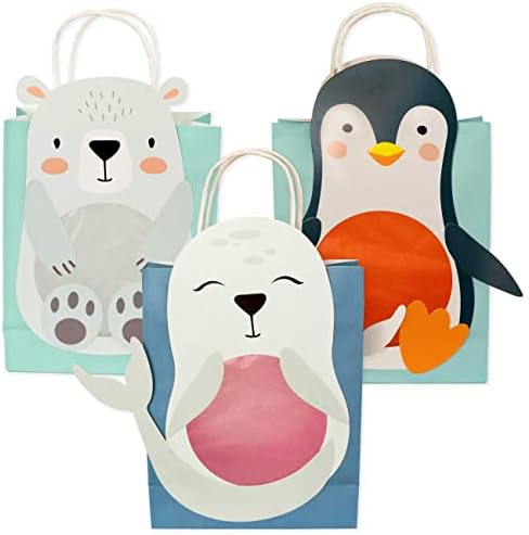 Papierdrachen 3 Laternen zum Selber Basteln - Henkeltüten mit Transparentpapier und Stanzteilen - Polartiere - für Mädchen und Jungen - Ideal für Kindergartenkinder