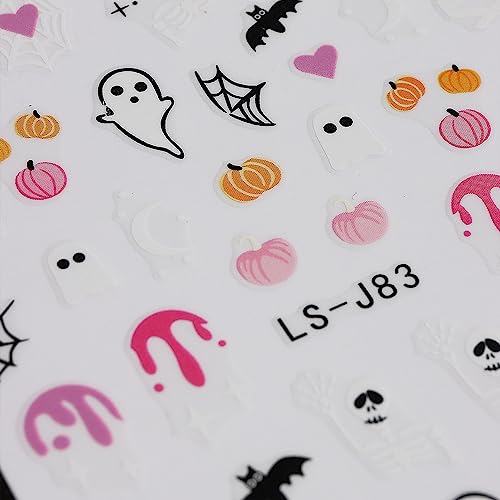 Fukidog FUKIDOG-92 Halloween Nail Art Stickers Cute Ghost Pumpkin 3D Self-Adhesive Nail Decals Bat Cat Skull Designs Nail Decorations Halloween Diy Manicure Supplies thumb #6