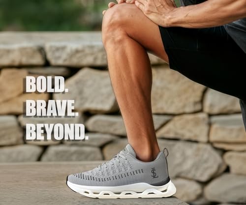 Image of LOUIS STITCH Men's Lightweight Knitted Athleisure Sport Shoes | Casual Lace-Up Sneaker and Athleisure Wear | Perfect for Casual, Gym & Travel Wear | LS-AT-RFKN